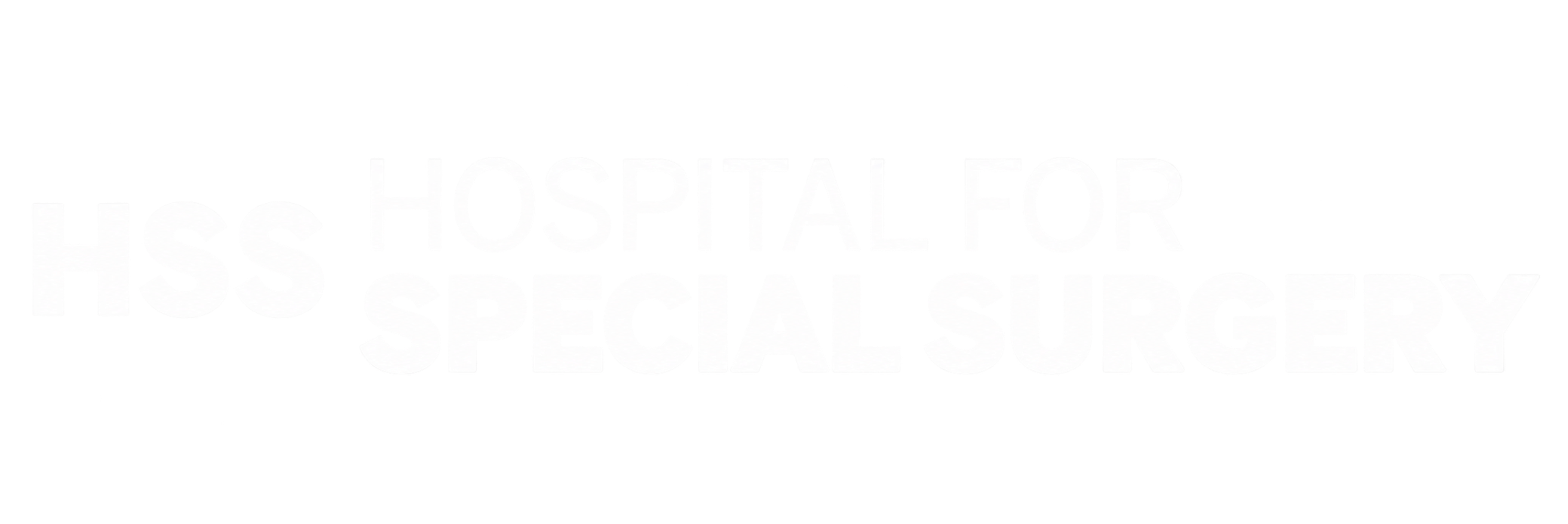 White square background with faint light gray text reading 'HSS HOSPITAL FOR SPECIAL SURGERY' across the center.