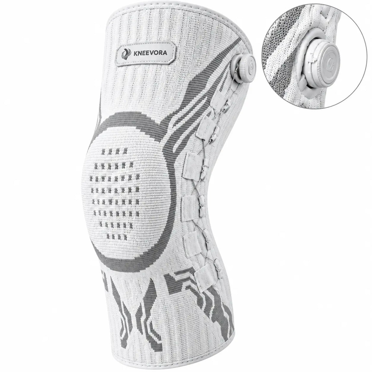 Close view of adjustable knee support dial